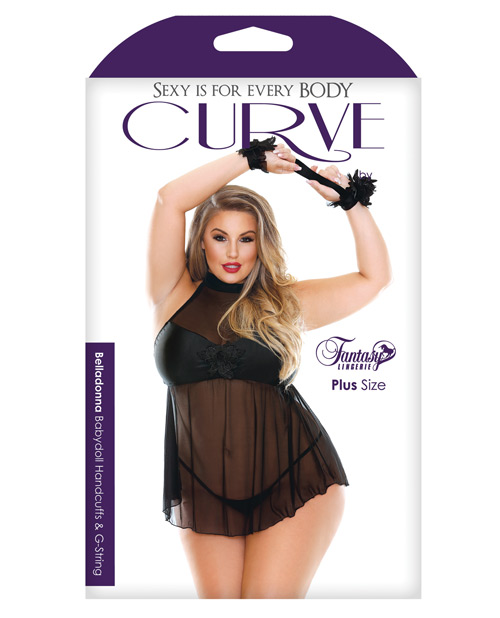 Curve Mesh Babydoll with G-string & Handcuffs - Image 2
