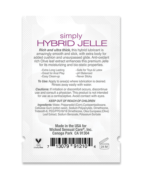 Wicked Sensual Care Simply Hybrid Jelle Lubricant - Image 2
