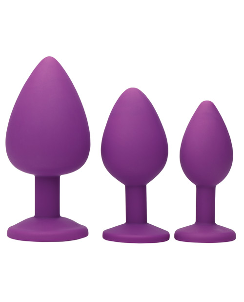 Frisky Pleasure 3pc Silicone Anal Plugs W/gems - Image 2