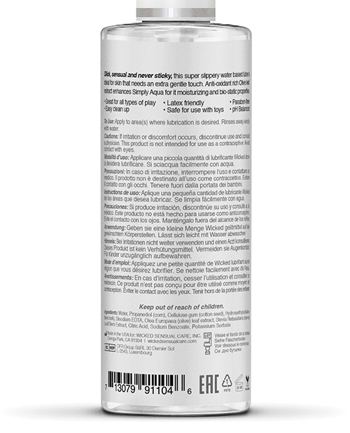 Wicked Sensual Care Simply Aqua Water Based Lubricant - Image 2