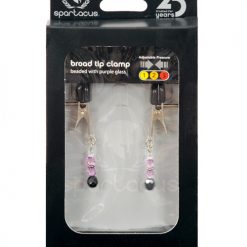 Spartacus Adjustable Broad Tip Nipple Clamps W/purple Beads