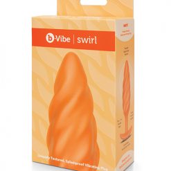 B-vibe Swirl Texture Vibrating Plug X Zoe Ligon - Orange