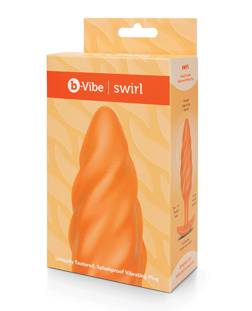 B-vibe Swirl Texture Vibrating Plug X Zoe Ligon - Orange