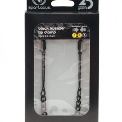Spartacus Adjustable Black Tweezer Nipple Clamps W/chain