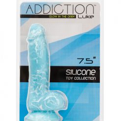 Addiction Luke 7.5" Glow In The Dark Dildo - Blue