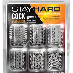 Blush Stay Hard Cock Sleeve Kit - Clear Box Of 6