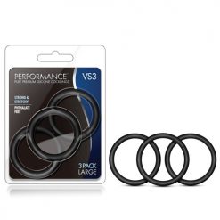 Blush Performance Vs3 Pure Premium Silicone Cockrings Large - Black