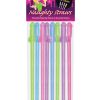 Glow In The Dark Penis Straws - Asst. Colors Pack Of 8