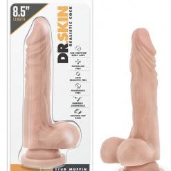 Blush Dr. Skin Stud Muffin 8.5" Dong W/suction Cup - Beige
