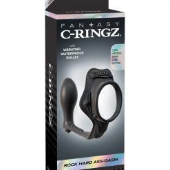 Fantasy C-ringz Rock Hard Ass-gasm Vibrating Ring - Black