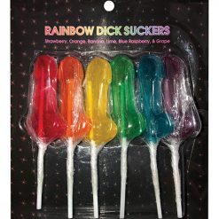 Rainbow Dick Suckers - Asst. Colors/flavors Pack Of 6