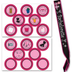 Bachelorette Sash W/stick On Badges