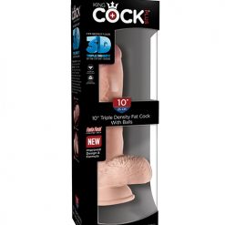 King Cock Plus 10" Triple Density Fat Cock W/balls
