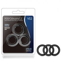 No Eta Blush Performance Vs2 Pure Premium Silicone Cockrings Small - Black