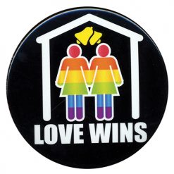 3" Button Female - Love Wins