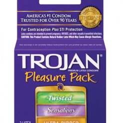 Trojan Pleasure Pack Condoms - Box Of 3