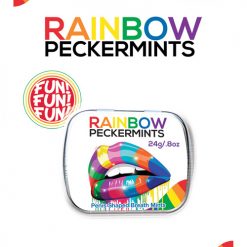 Rainbow Pecker Shape Candies In Tin-carded