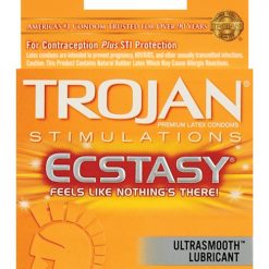 Trojan Ultra Ribbed Ecstasy Condoms - Box Of 3