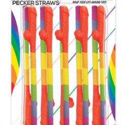 Rainbow Pecker Straws Pack Of 10