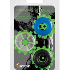 Ignite Power Stretch Donuts Cockrings - Pack Of 3 Black/clear/blue