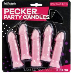Bachelorette Party Pecker Party Candles - Pink Pack Of 5