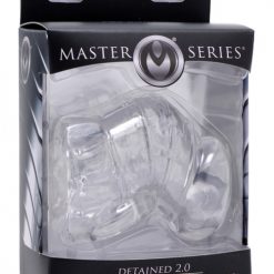 Master Series Detained 2.0 Restrictive Chastity Cage W/nubs - Clear