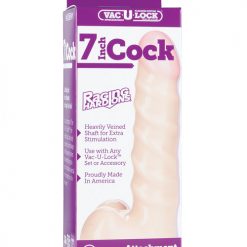 Vac-u-lock 7" Raging Hard On Realistic Cock - White