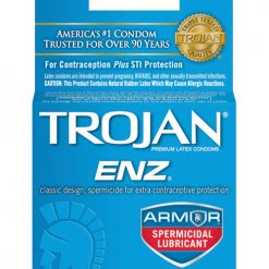 Trojan Enz Spermicidal Lubricated Condoms - Box Of 3