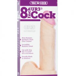 Vac-u-lock 8" Ultraskyn Cock & Balls Attch. - White