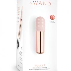 Le Wand Chrome Bullet Rechargeable Vibrator W/silicone Textured Ring - Rose Gold