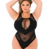 Pink Lipstick Low Blow Cut Out Bodysuit