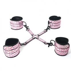 Spartacus Faux Leather Wrist & Ankle Restraints W/hog Tie