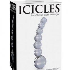 Icicles Hand Blown Glass G Spot Dong - Clear