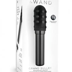 Le Wand Grand Chrome Bullet Rechargeable Vibrator W/silicone Textured Ring