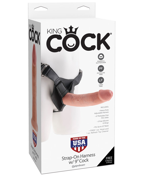 "King Cock Strap On Harness W/9"" Cock"