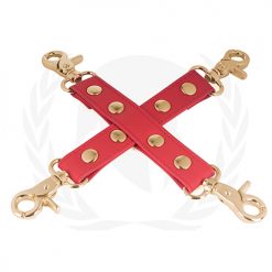 Spartacus Pu Hog Tie W/gold Hardware