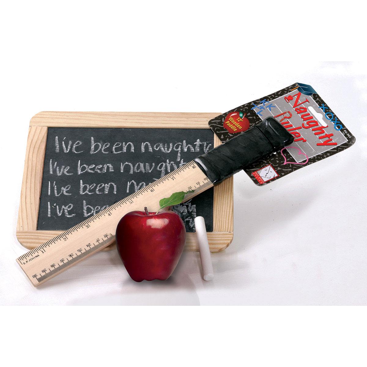 Naughty `Lil School Girl 12" Ruler w/ Woven Leather Handle